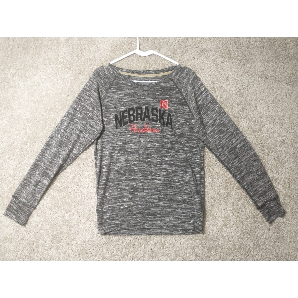 Nebraska Cornhuskers Shirt Womens Medium Gray Black Red Campdavid Ladies